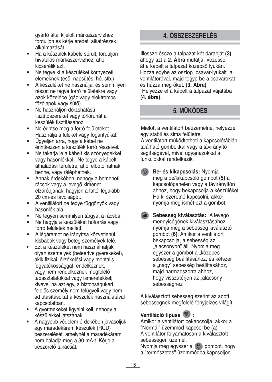 Működés, Összeszerelés | Fagor CA-90CI User Manual | Page 16 / 39