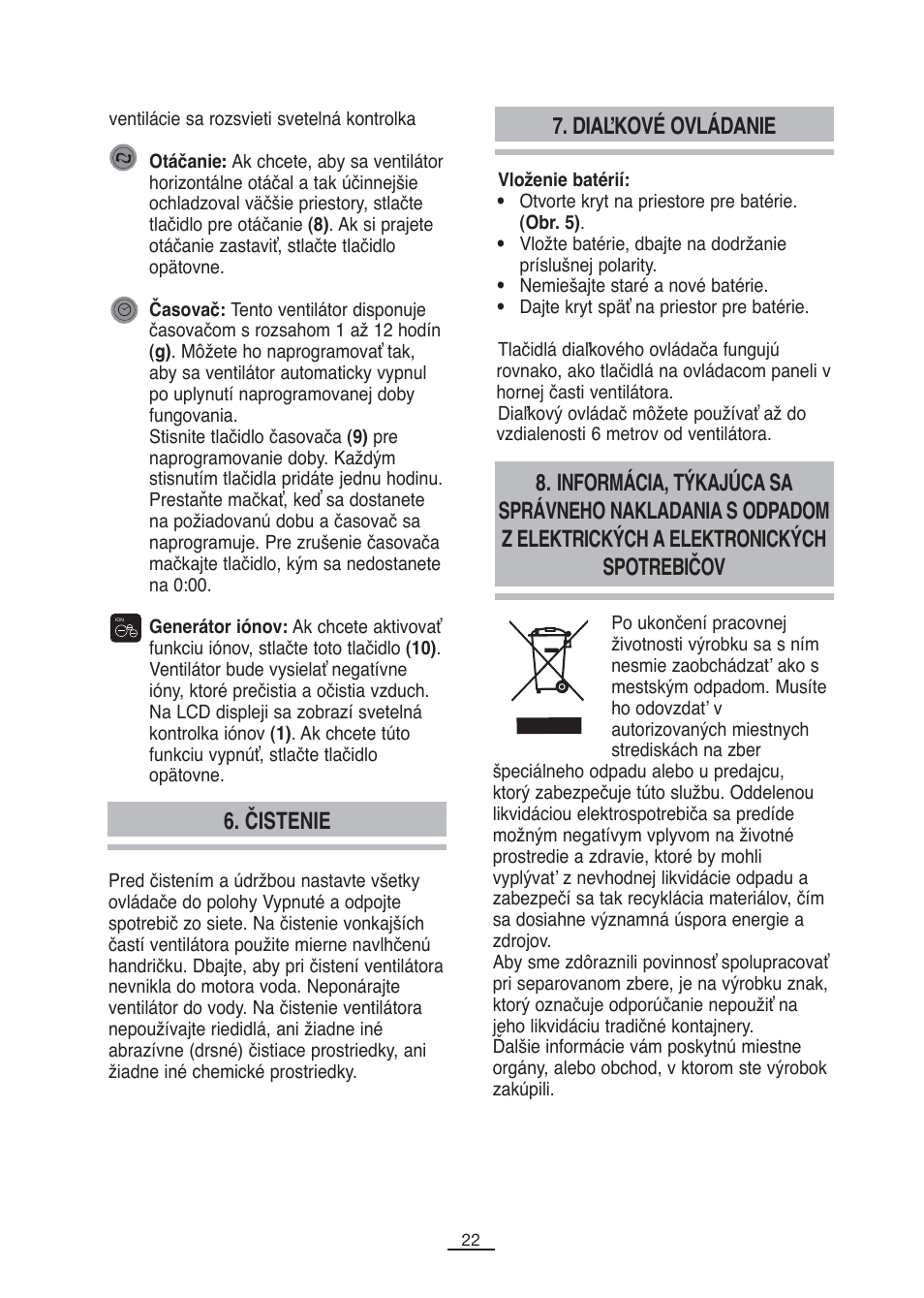 Čistenie, Diaľkové ovládanie | Fagor CA-90CI User Manual | Page 23 / 39