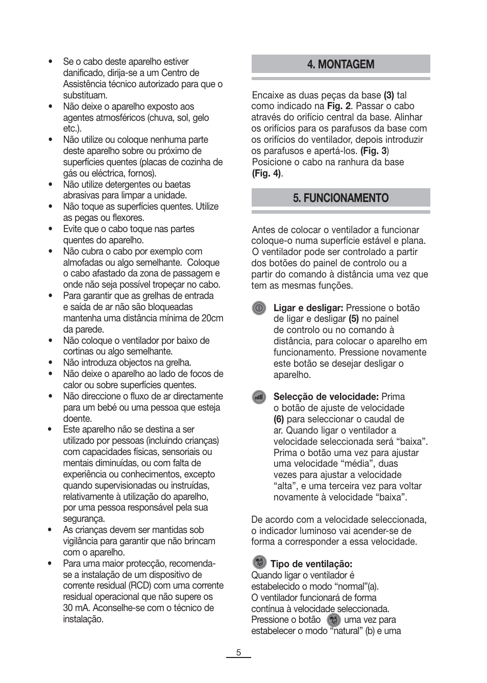 Montagem, Funcionamento | Fagor CA-90CI User Manual | Page 6 / 39