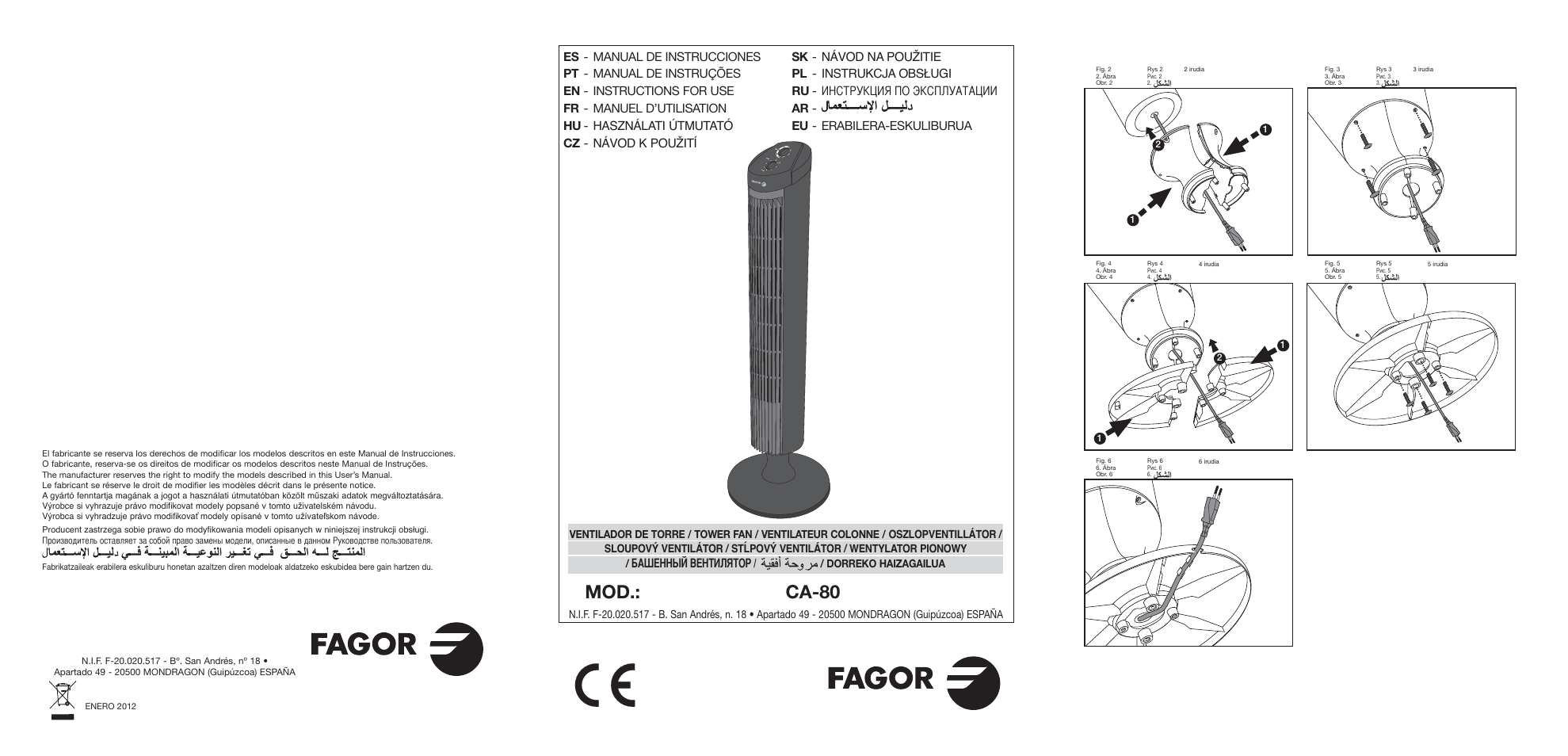 Fagor CA-80 User Manual | 34 pages