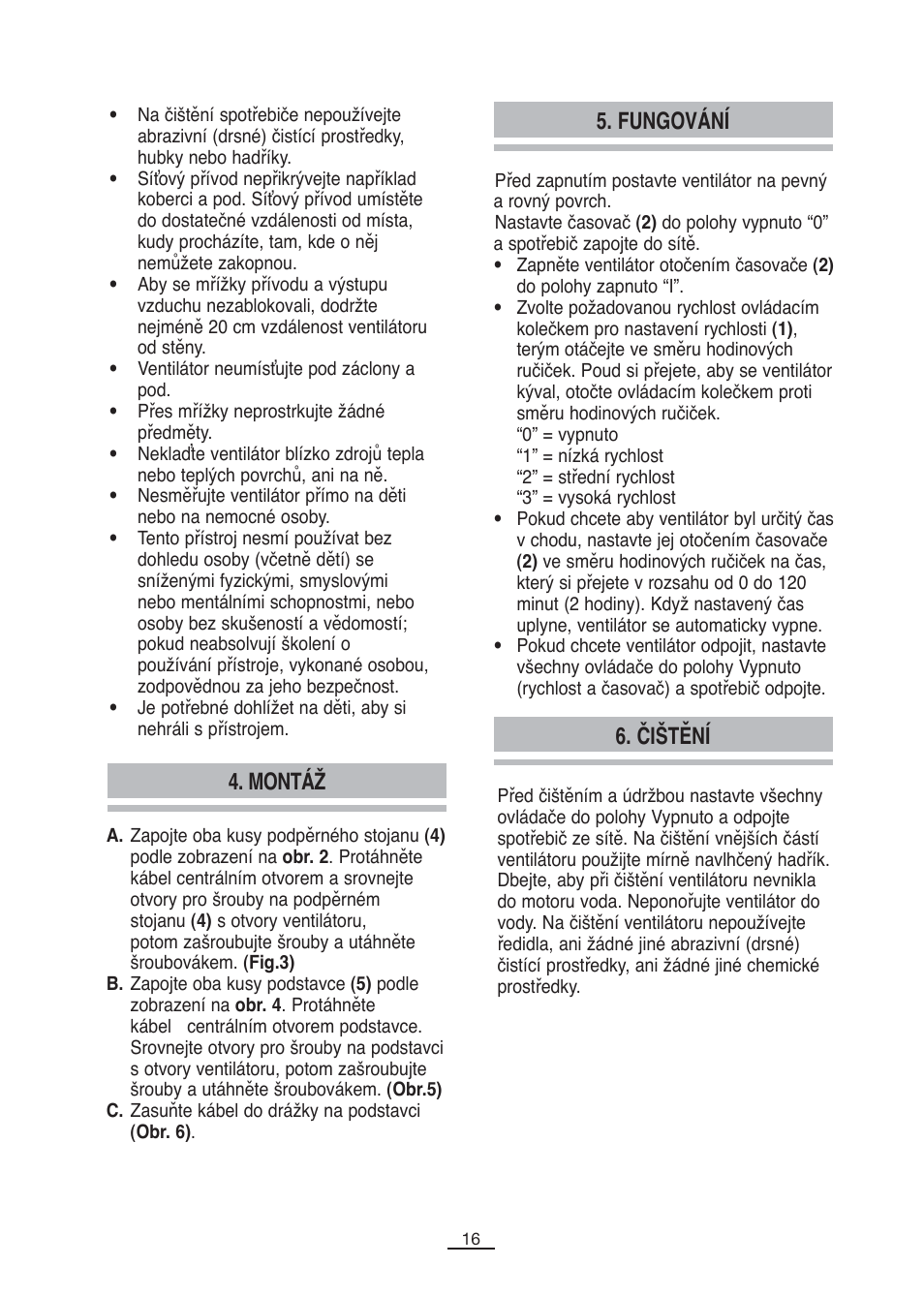 Fungování, Montáž, Čištění | Fagor CA-80 User Manual | Page 17 / 34