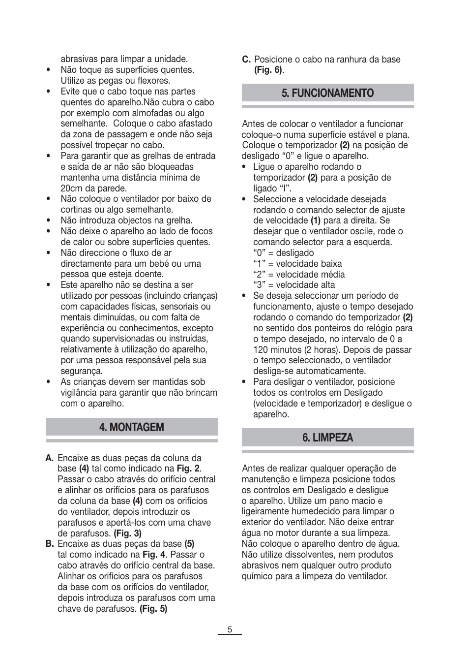 Limpeza, Montagem, Funcionamento | Fagor CA-80 User Manual | Page 6 / 34