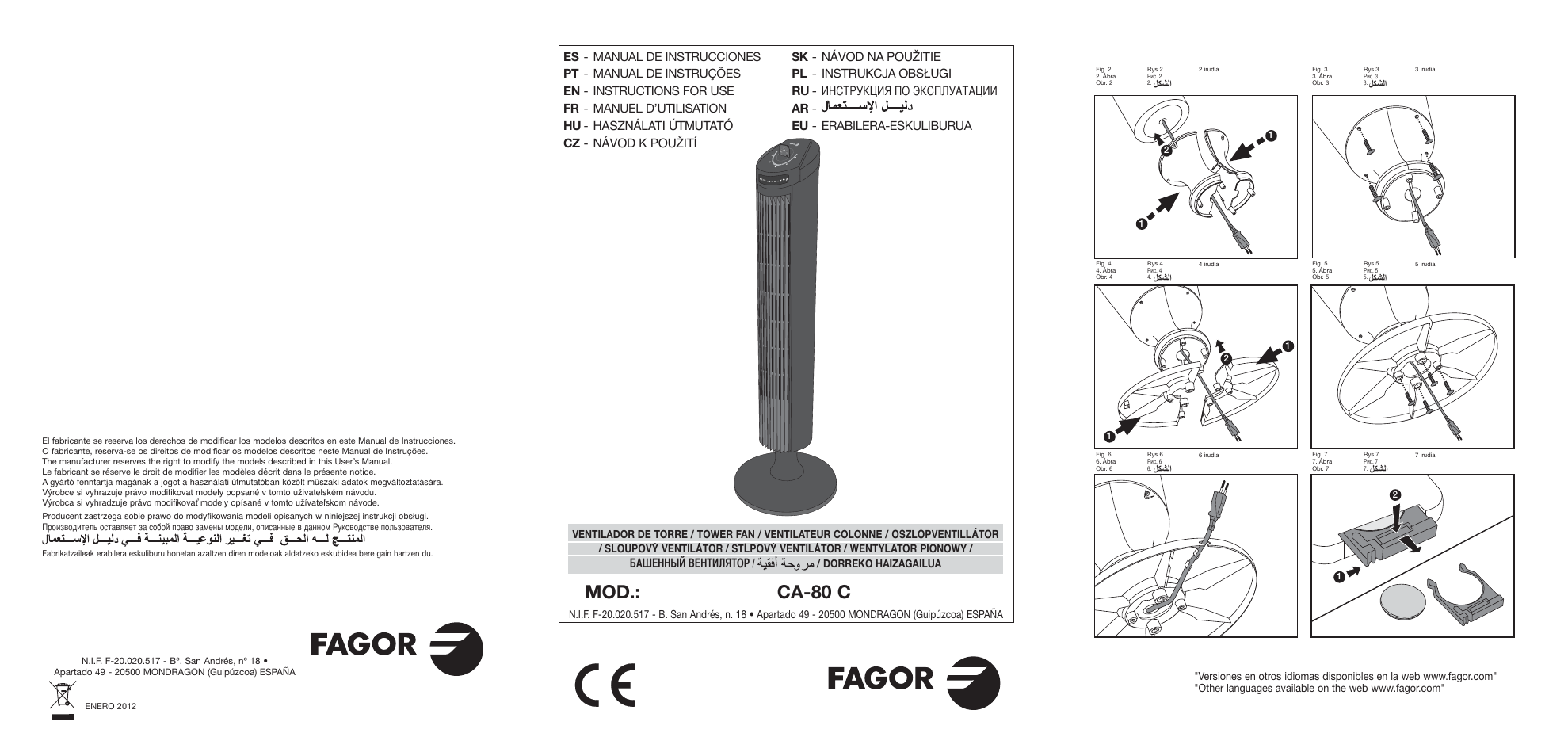 Fagor CA-80C User Manual | 40 pages