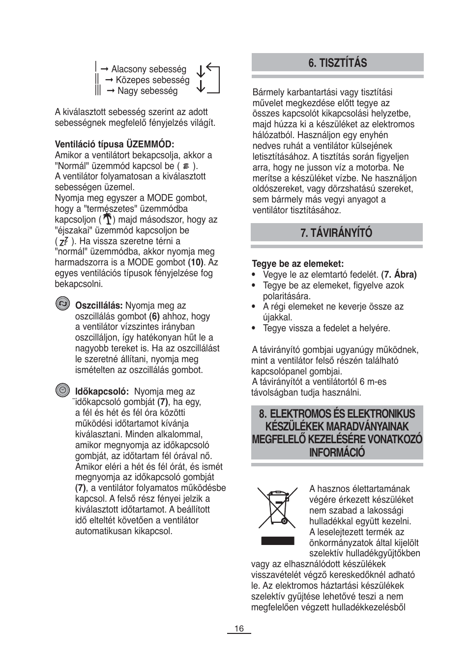 Tisztítás, Távirányító | Fagor CA-80C User Manual | Page 17 / 40