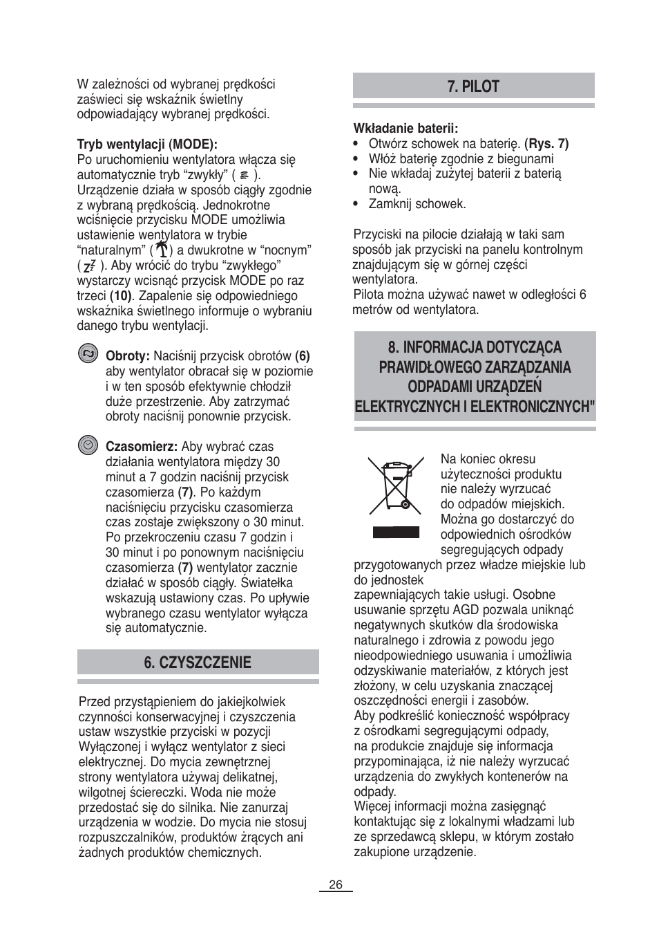 Czyszczenie, Pilot | Fagor CA-80C User Manual | Page 27 / 40