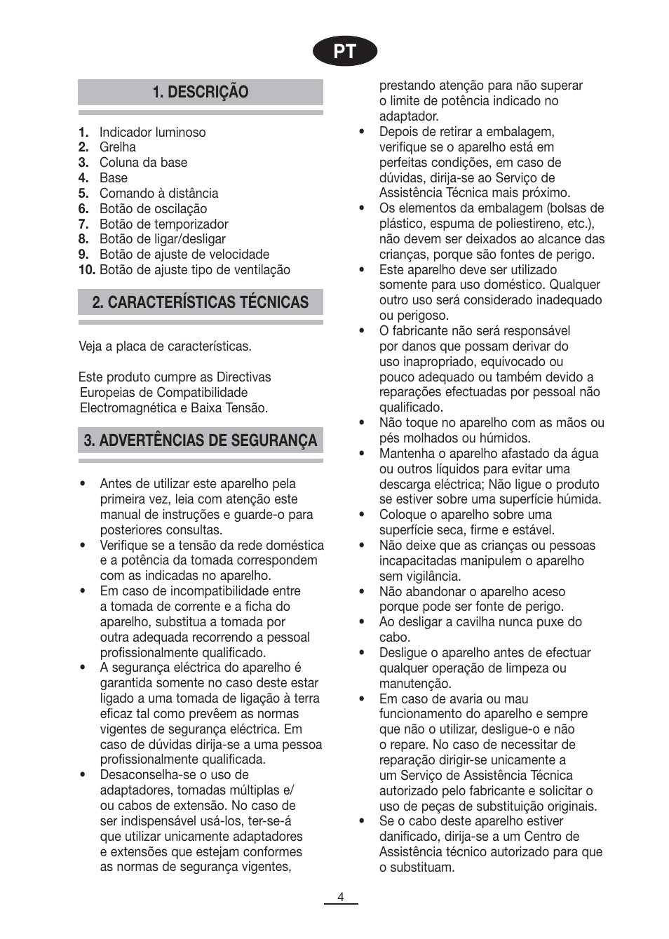 Descrição | Fagor CA-80C User Manual | Page 5 / 40