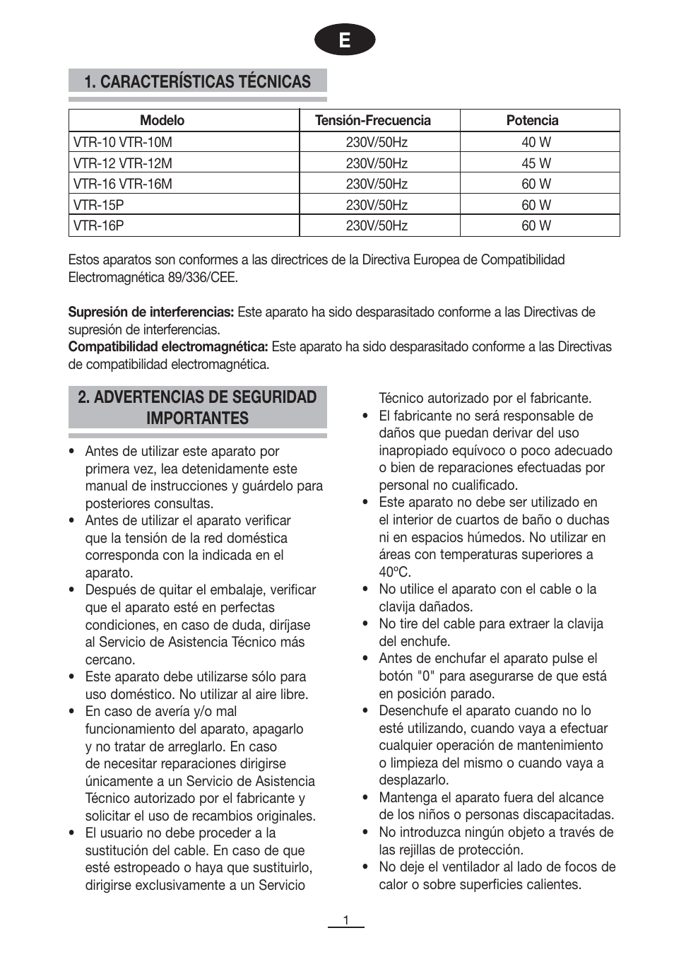 Fagor VTR-12 User Manual | Page 3 / 42