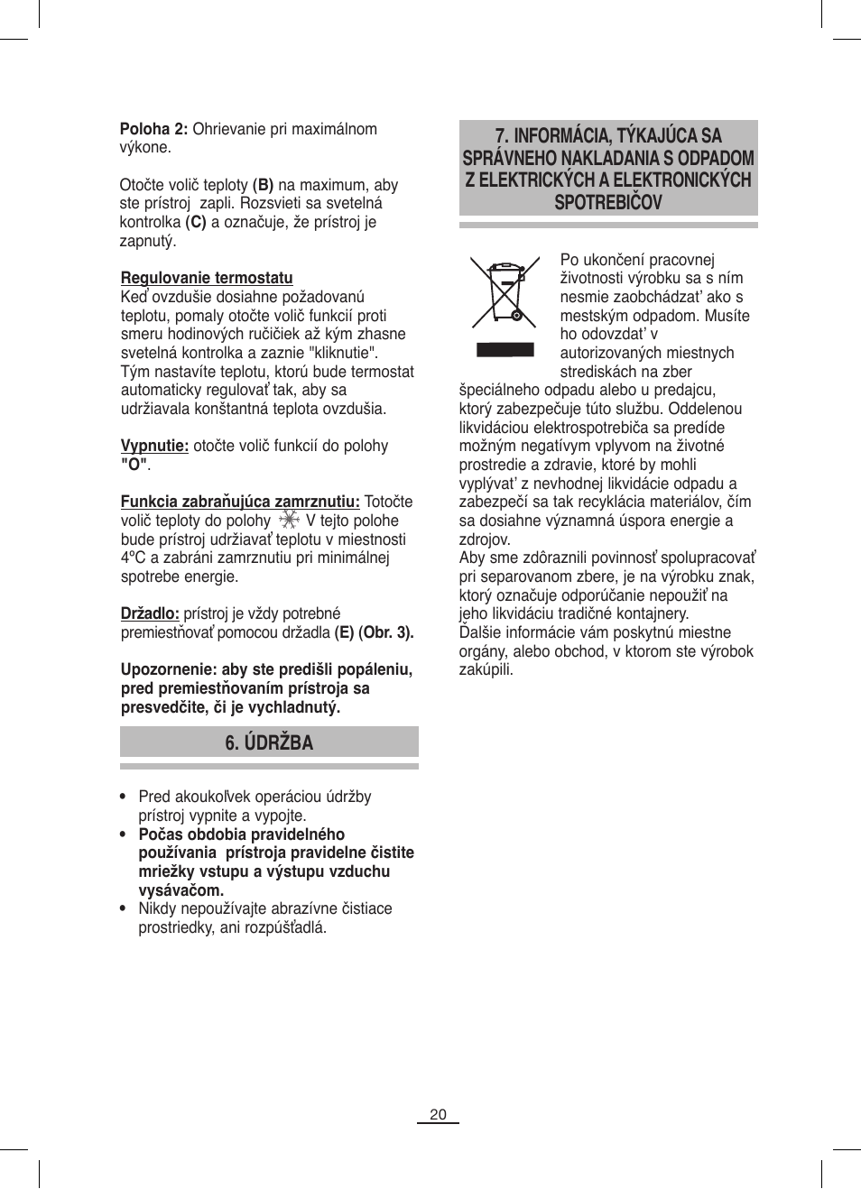 Údržba | Fagor TRV-300 User Manual | Page 21 / 26