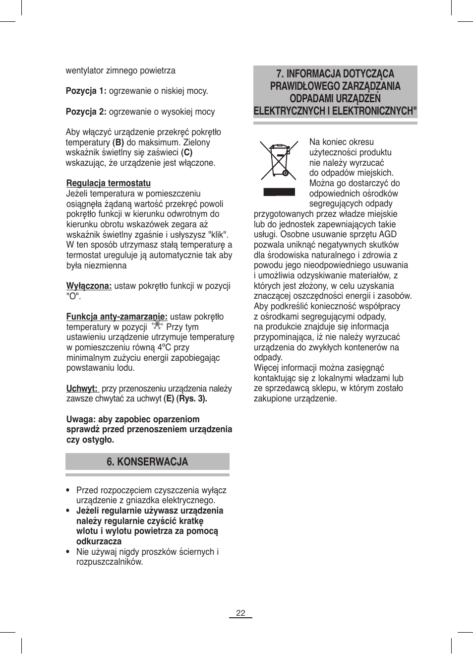 Konserwacja | Fagor TRV-300 User Manual | Page 23 / 26