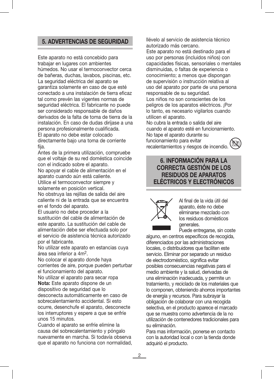 Advertencias de seguridad | Fagor AFL-60TM User Manual | Page 3 / 26