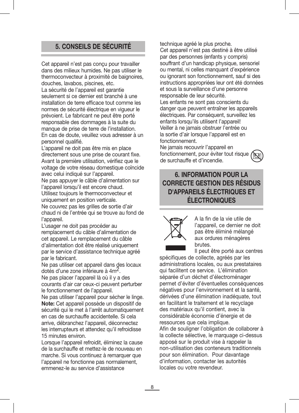 Conseils de sécurité | Fagor AFL-60TM User Manual | Page 9 / 26