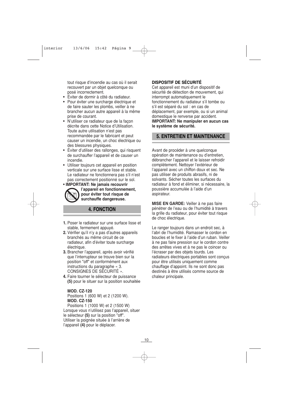 Fagor CZ-150 User Manual | Page 11 / 38