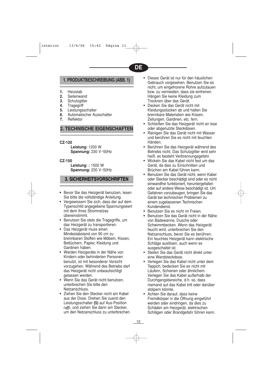 Fagor CZ-150 User Manual | Page 13 / 38