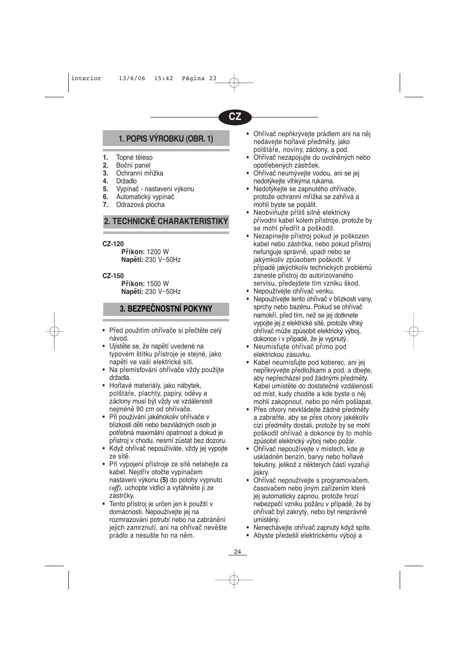 Fagor CZ-150 User Manual | Page 25 / 38