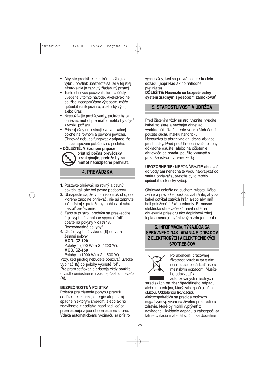 Fagor CZ-150 User Manual | Page 29 / 38