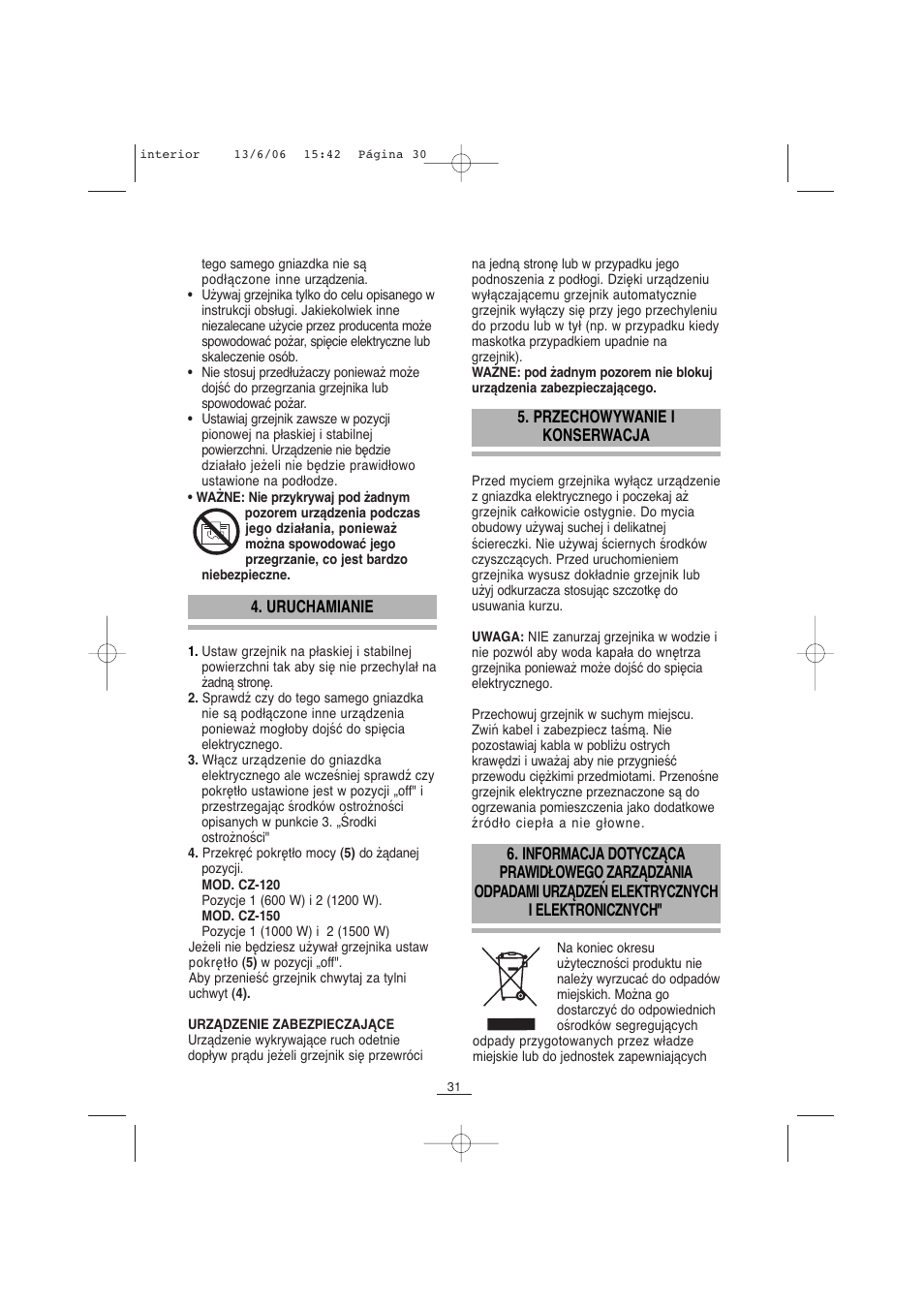 Fagor CZ-150 User Manual | Page 32 / 38