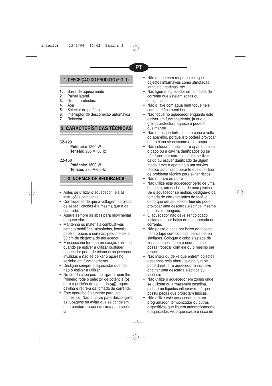 Fagor CZ-150 User Manual | Page 5 / 38