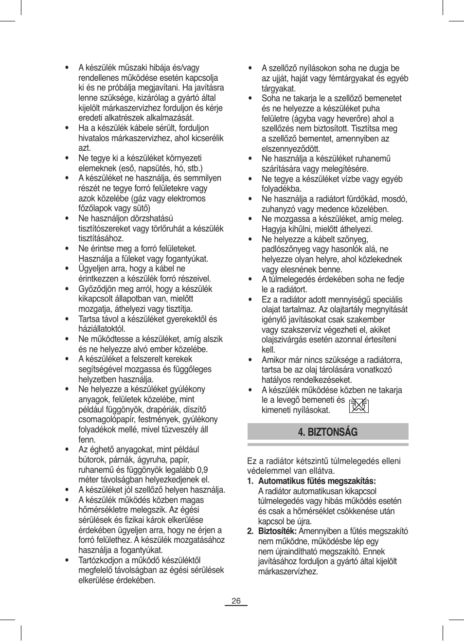 Biztonság | Fagor RN-1500 User Manual | Page 27 / 46