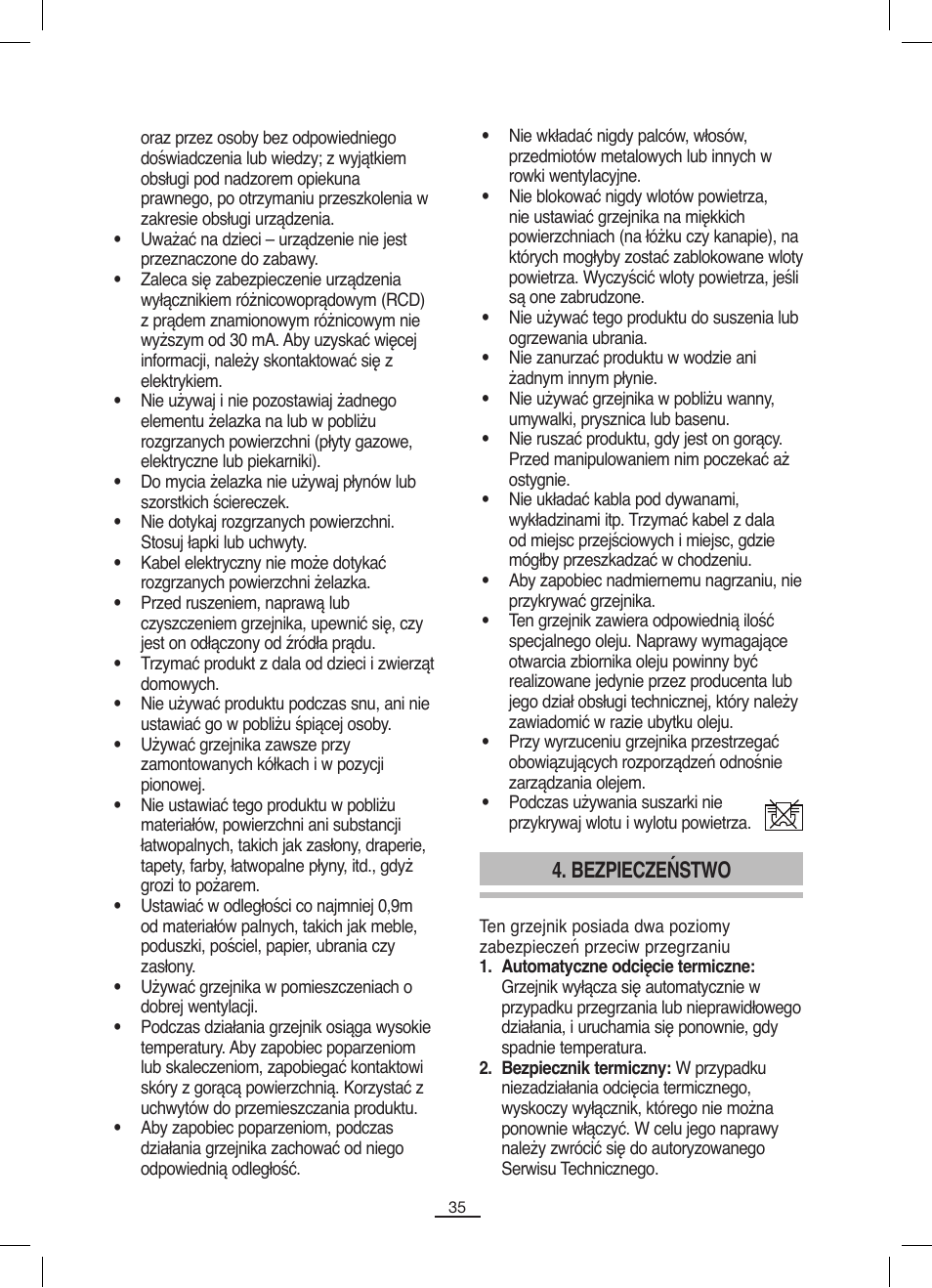 Bezpieczeństwo | Fagor RN-1500 User Manual | Page 36 / 46