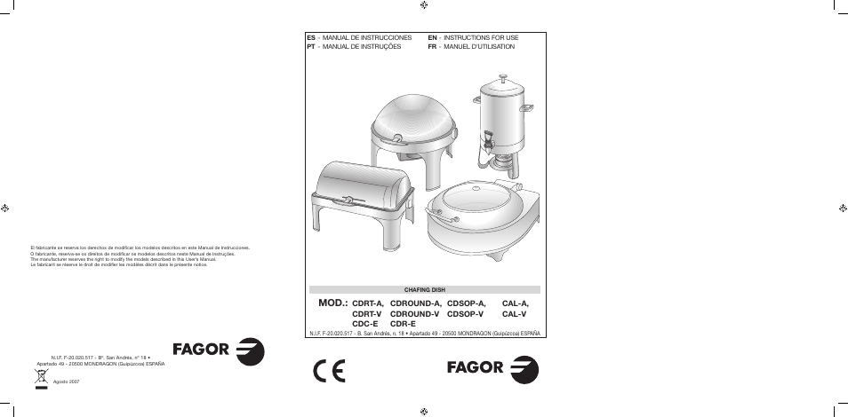 Fagor SERV-V User Manual | 30 pages