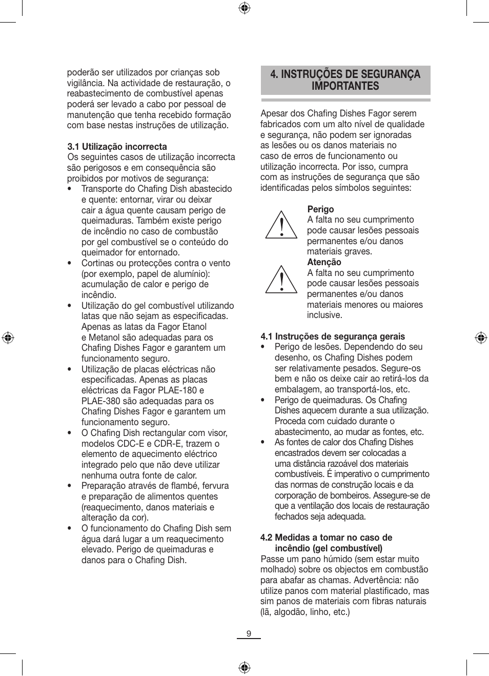 Instruções de segurança importantes | Fagor SERV-V User Manual | Page 11 / 30