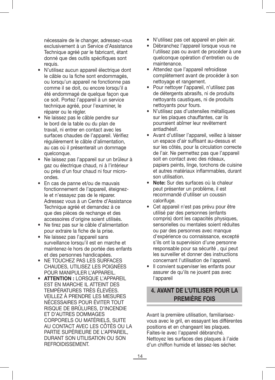 Avant de l’utiliser pour la première fois | Fagor GRP-8 User Manual | Page 15 / 17