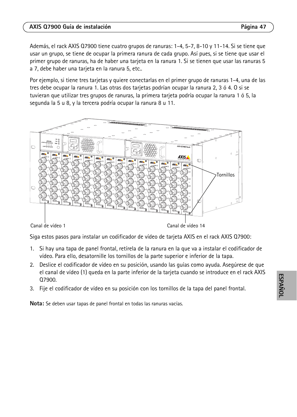Axis Communications AXIS Q7900 Rack User Manual | Page 47 / 54