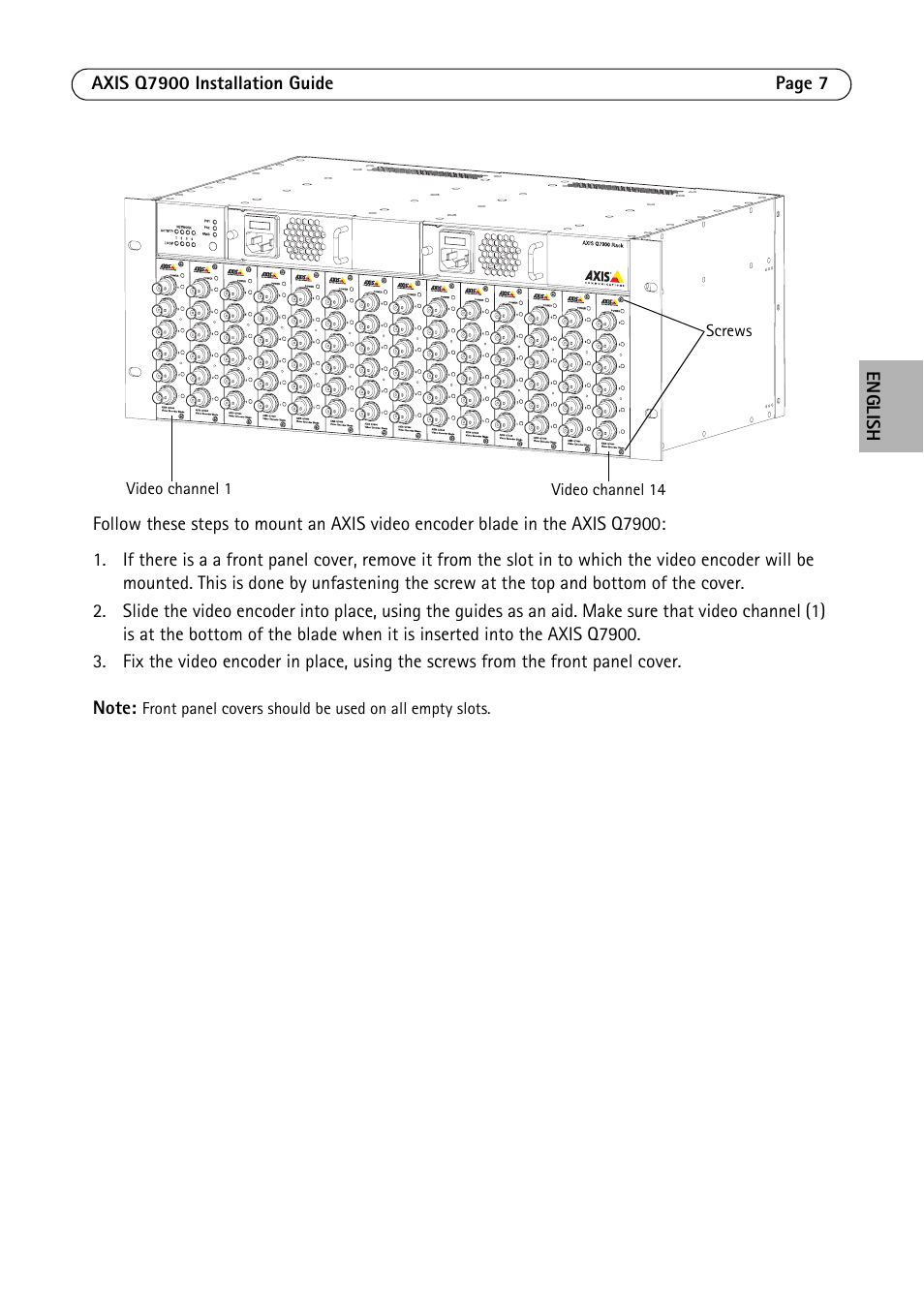 Axis Communications AXIS Q7900 Rack User Manual | Page 7 / 54