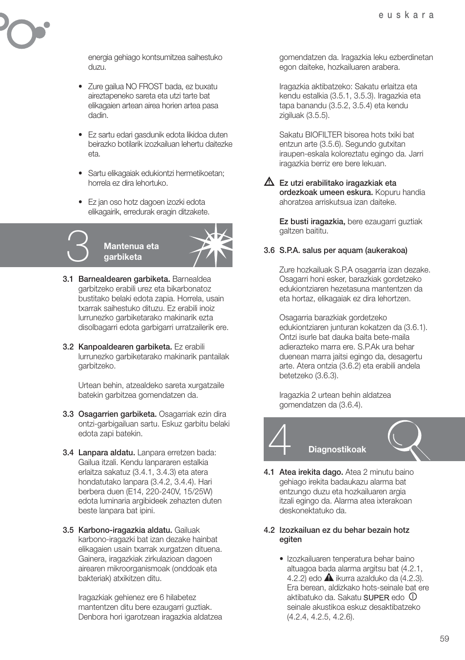 Fagor FFK6845VX User Manual | Page 66 / 86