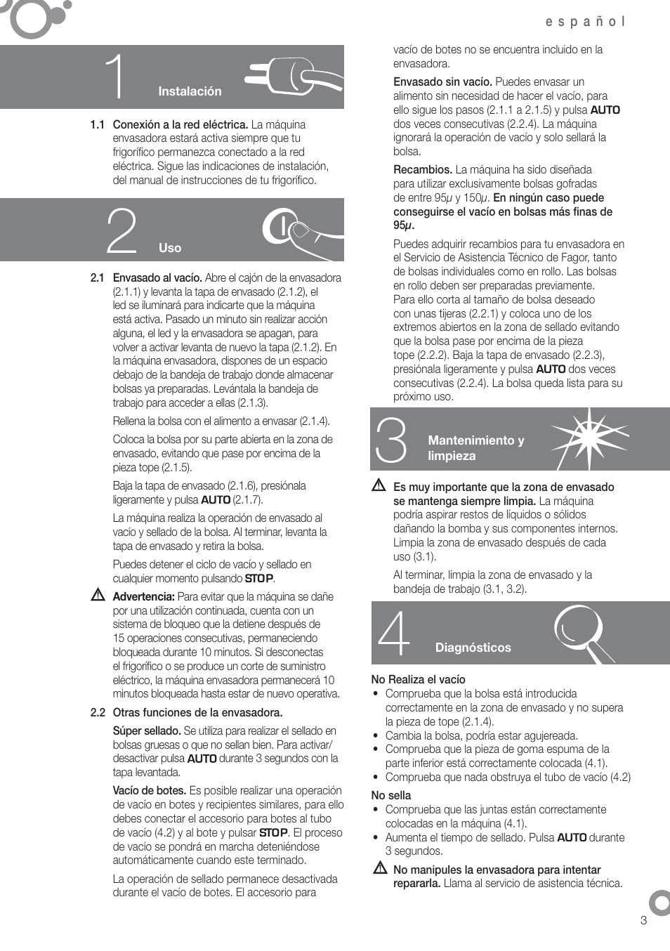Fagor FFK6845VX User Manual | Page 71 / 86