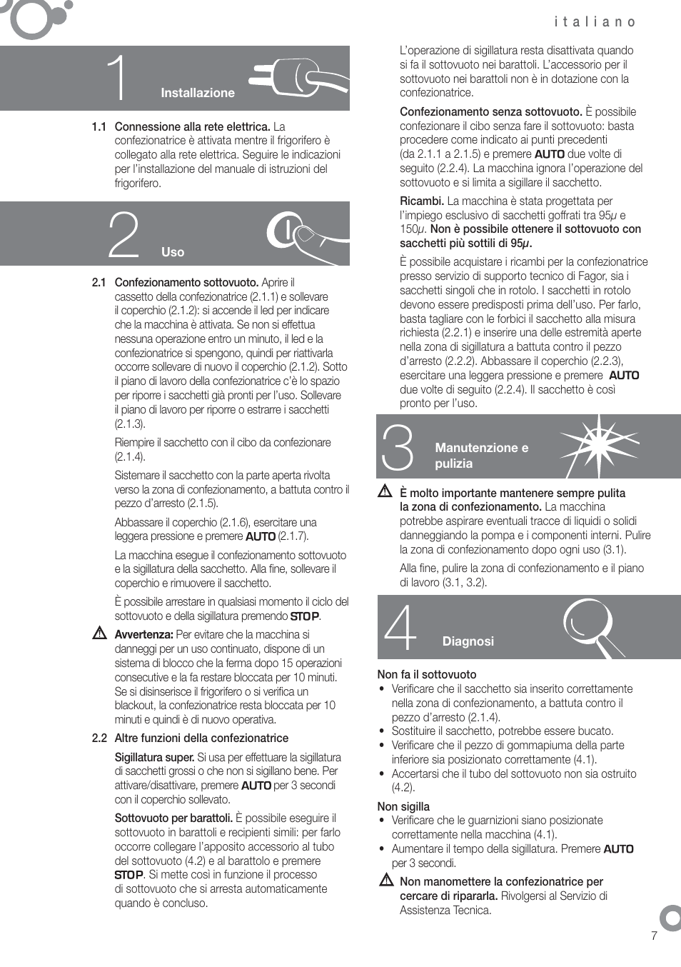 Fagor FFK6845VX User Manual | Page 75 / 86