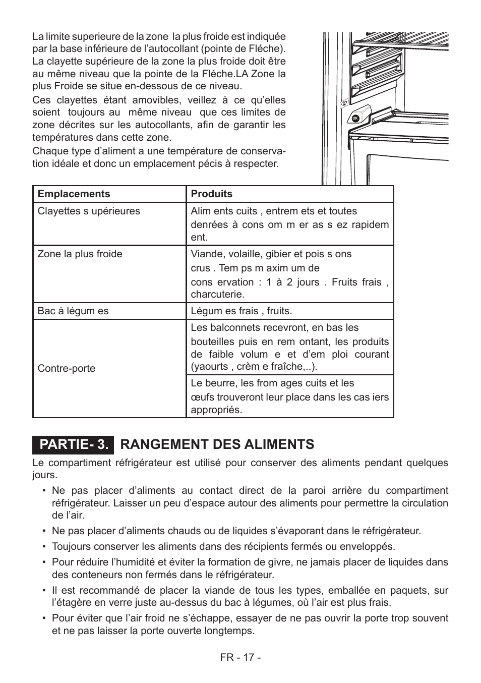 Rangement des aliments partie- 3 | Fagor 3FIS-882 User Manual | Page 18 / 44