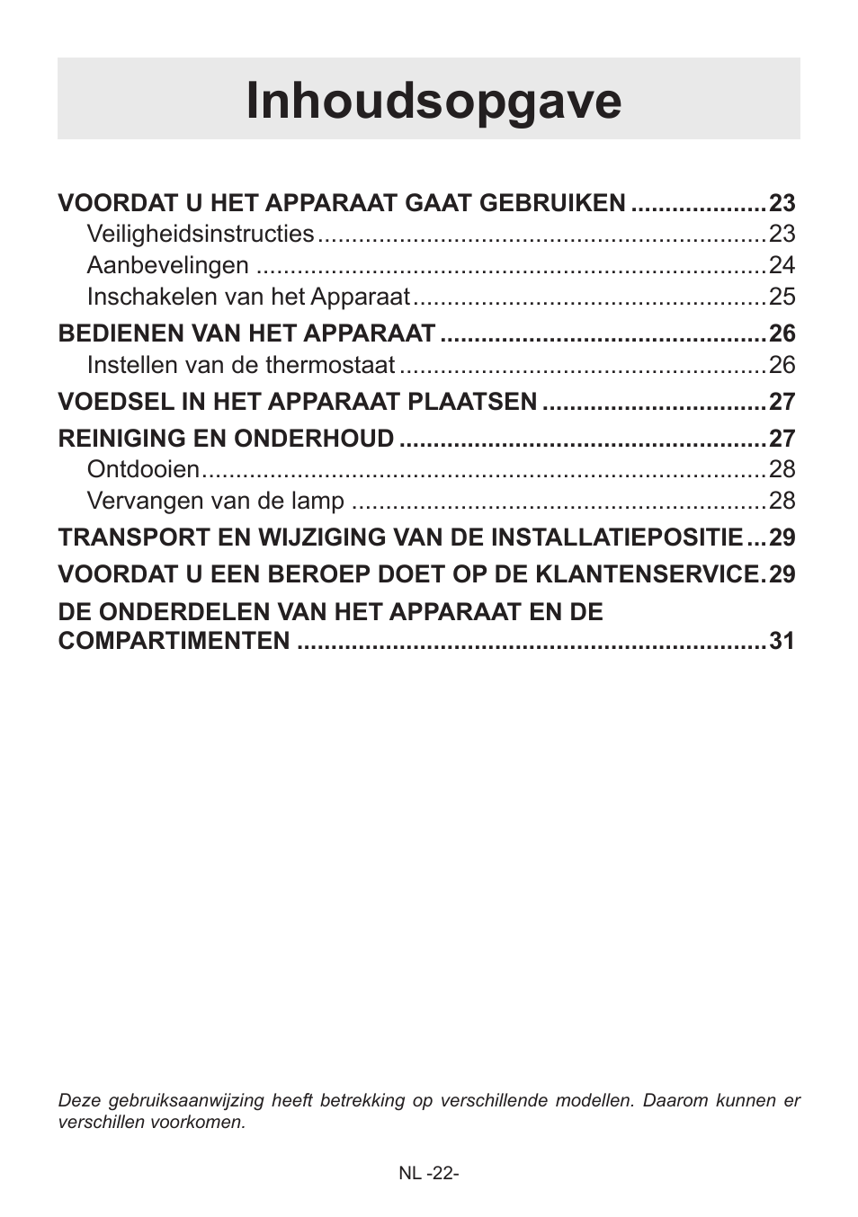 Inhoudsopgave | Fagor 3FIS-882 User Manual | Page 24 / 44