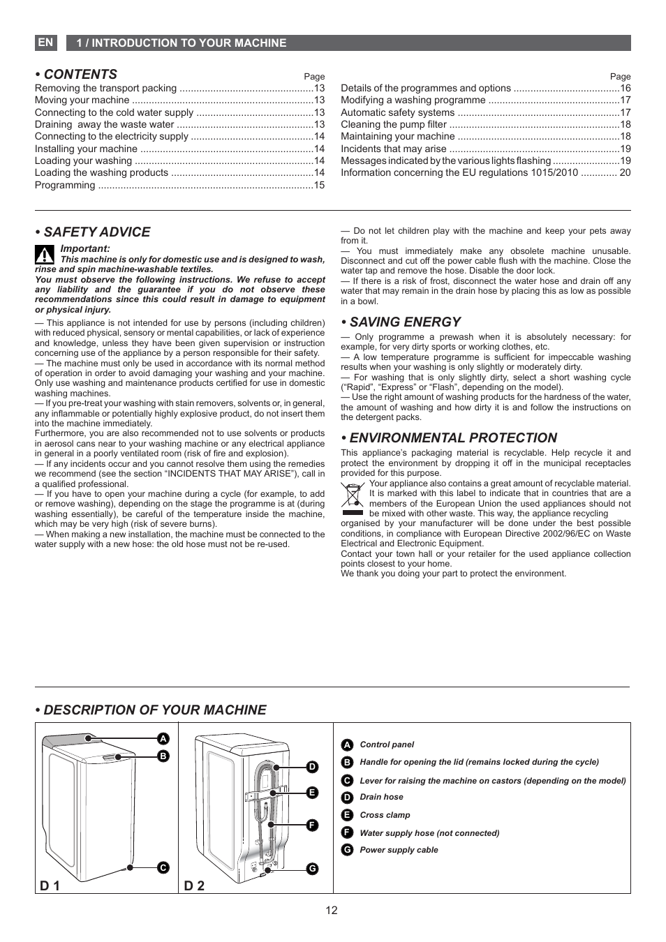 Fagor FET-5112 User Manual | Page 12 / 40