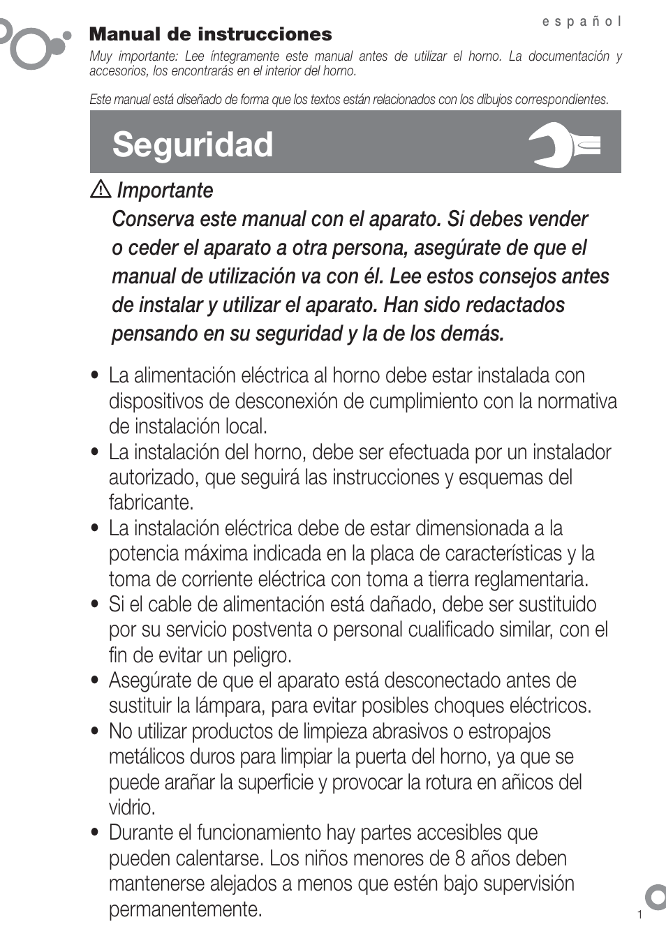 Seguridad | Fagor 6H-54X User Manual | Page 3 / 118