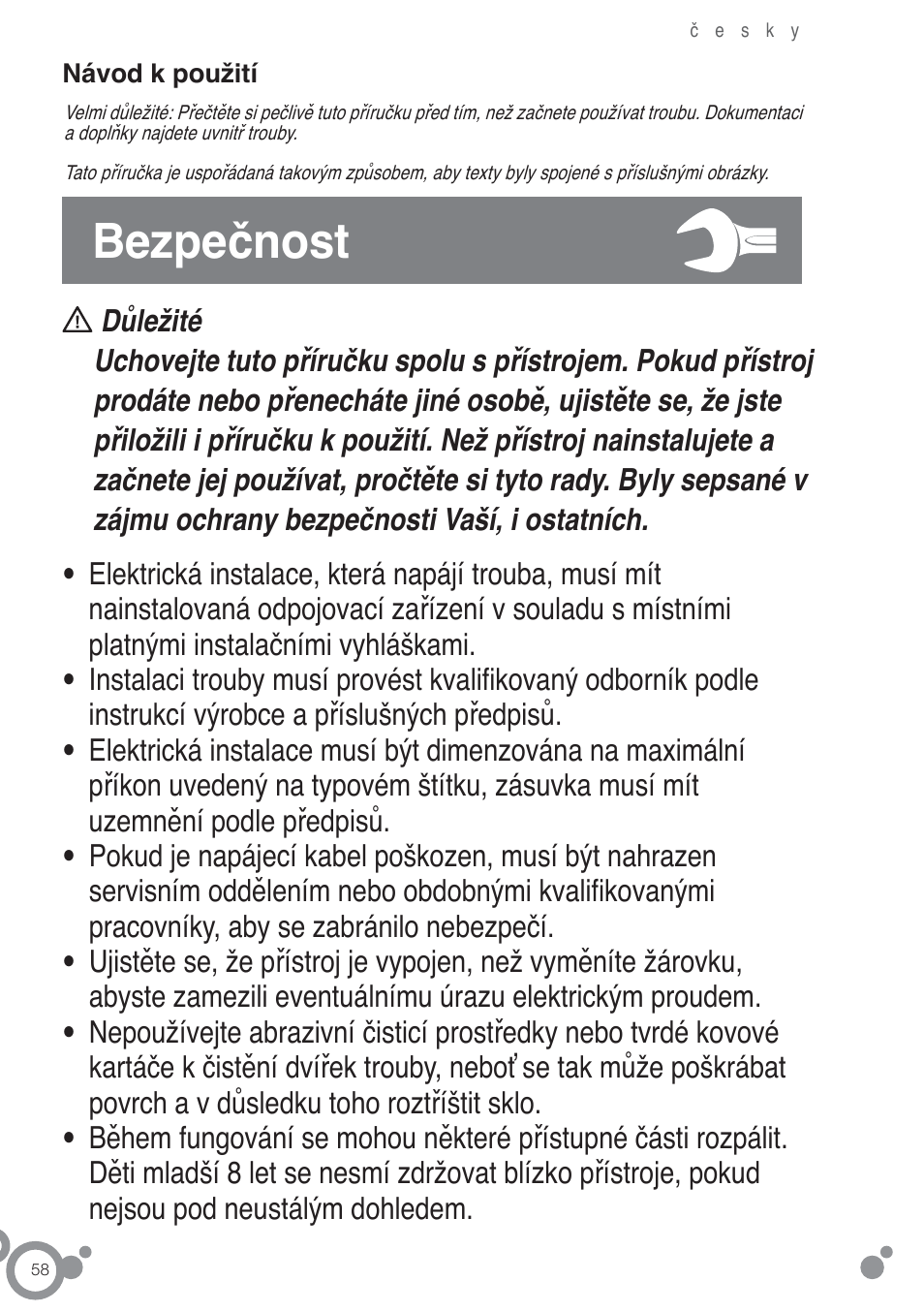 Bezpečnost | Fagor 6H-54X User Manual | Page 60 / 118
