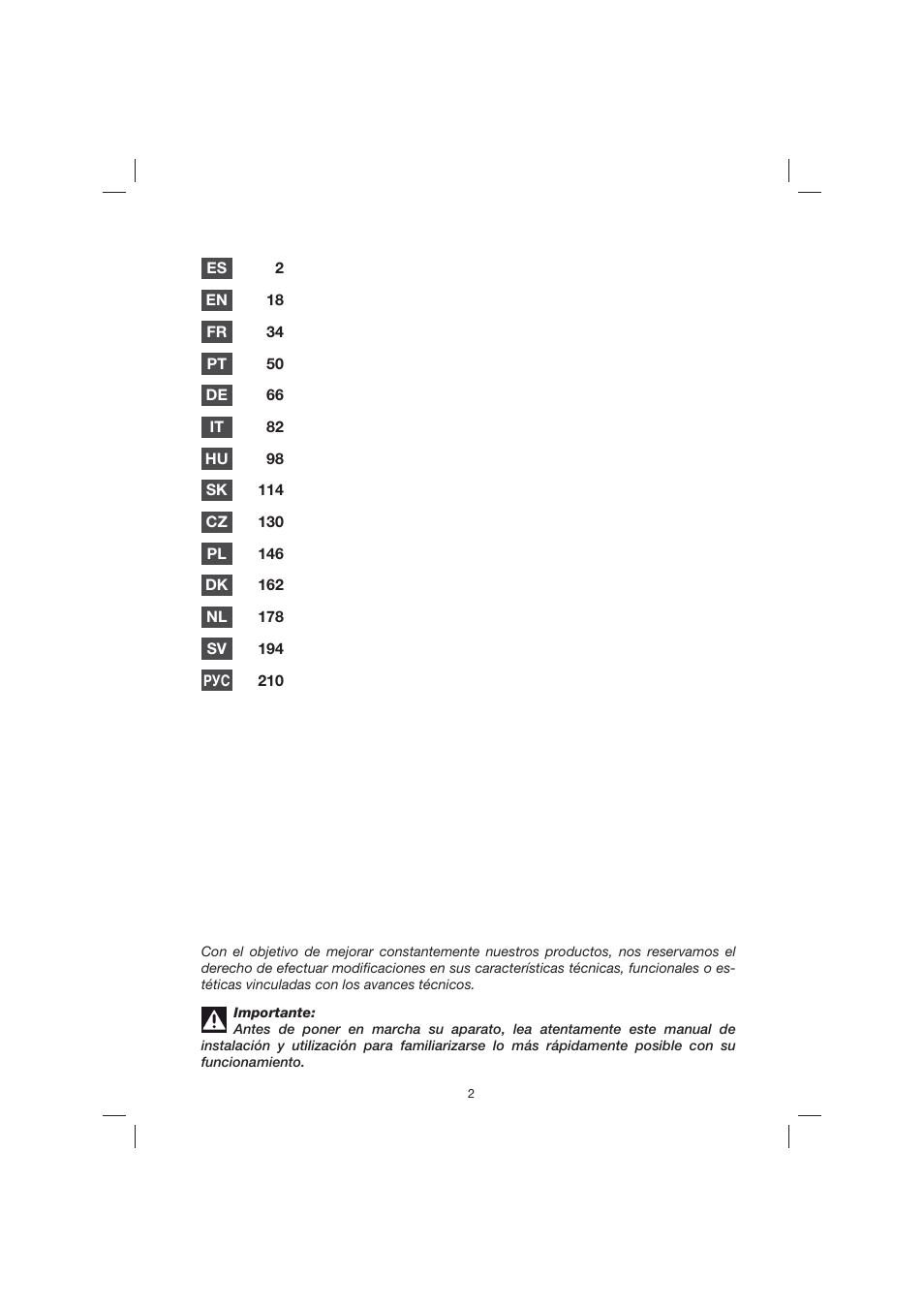 Fagor 9CFB61X User Manual | Page 2 / 228