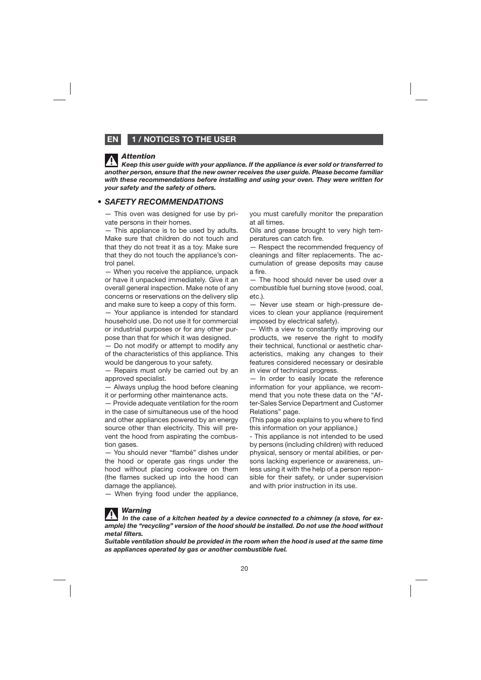 Fagor 9CFB61X User Manual | Page 20 / 228