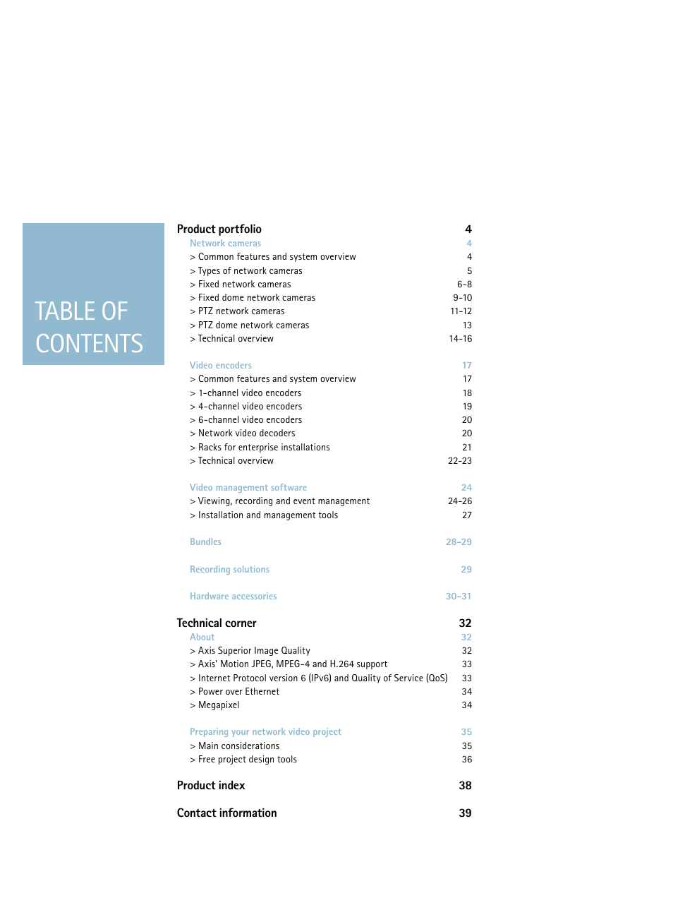 Axis Communications Product guide User Manual | Page 3 / 40