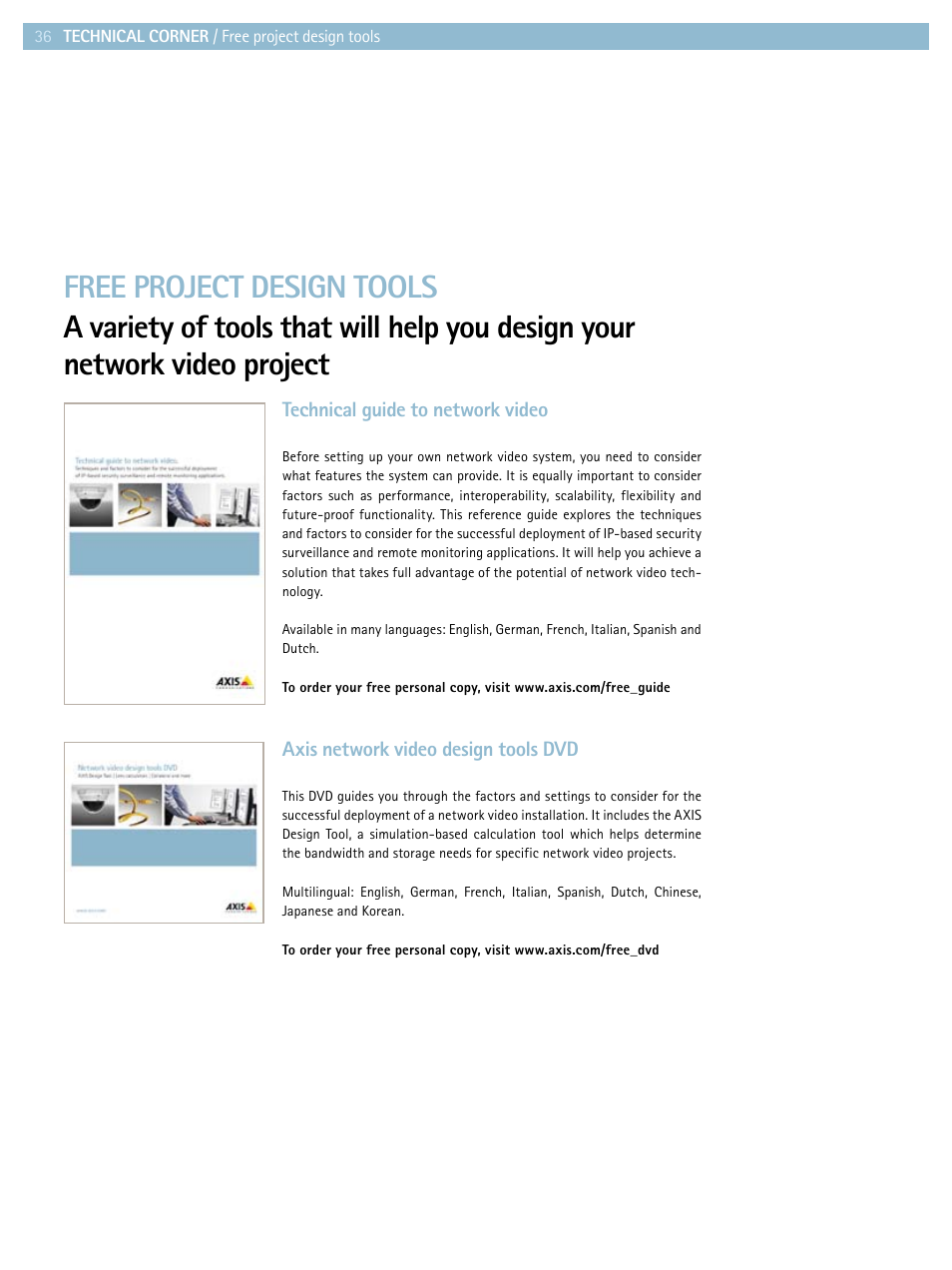 Axis Communications Product guide User Manual | Page 36 / 40