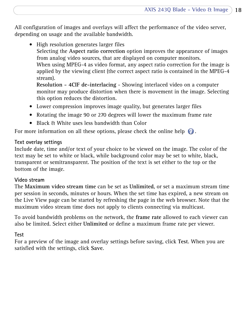 Axis Communications Video Server 243Q Blade User Manual | Page 18 / 72