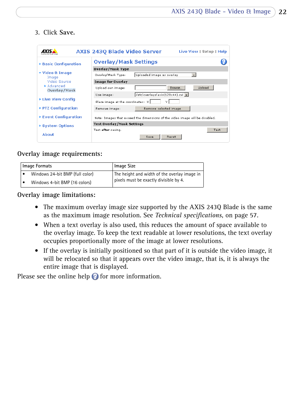 Axis Communications Video Server 243Q Blade User Manual | Page 22 / 72