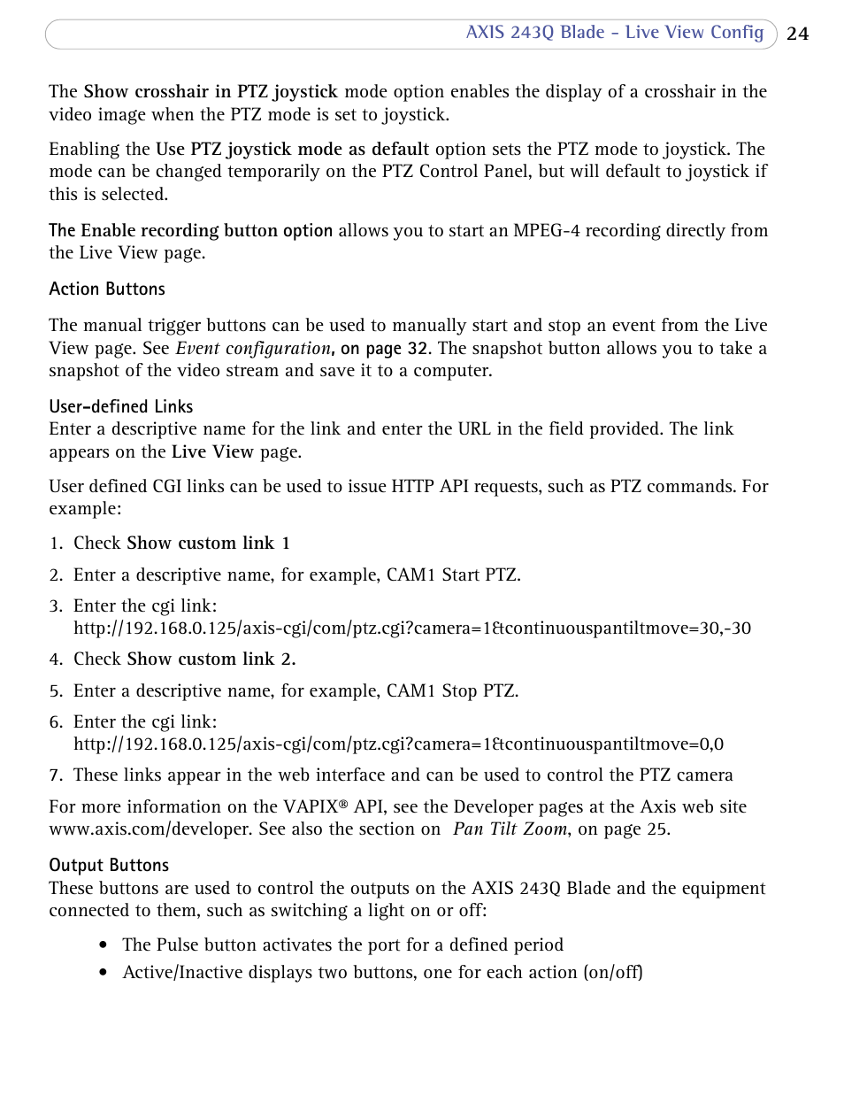 Axis Communications Video Server 243Q Blade User Manual | Page 24 / 72