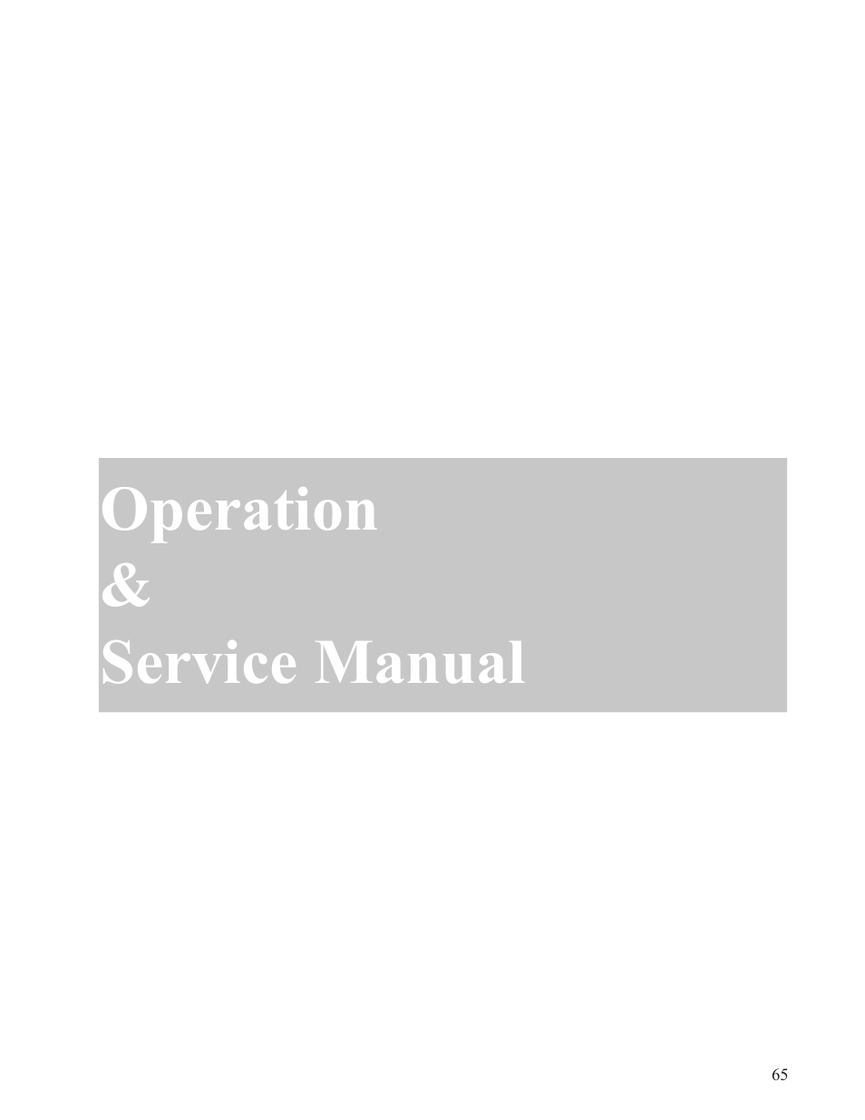 Operation & service manual | Hawk Industries T-Wrex Jr. Manual Serial Numbers 104 to 110 User Manual | Page 65 / 81