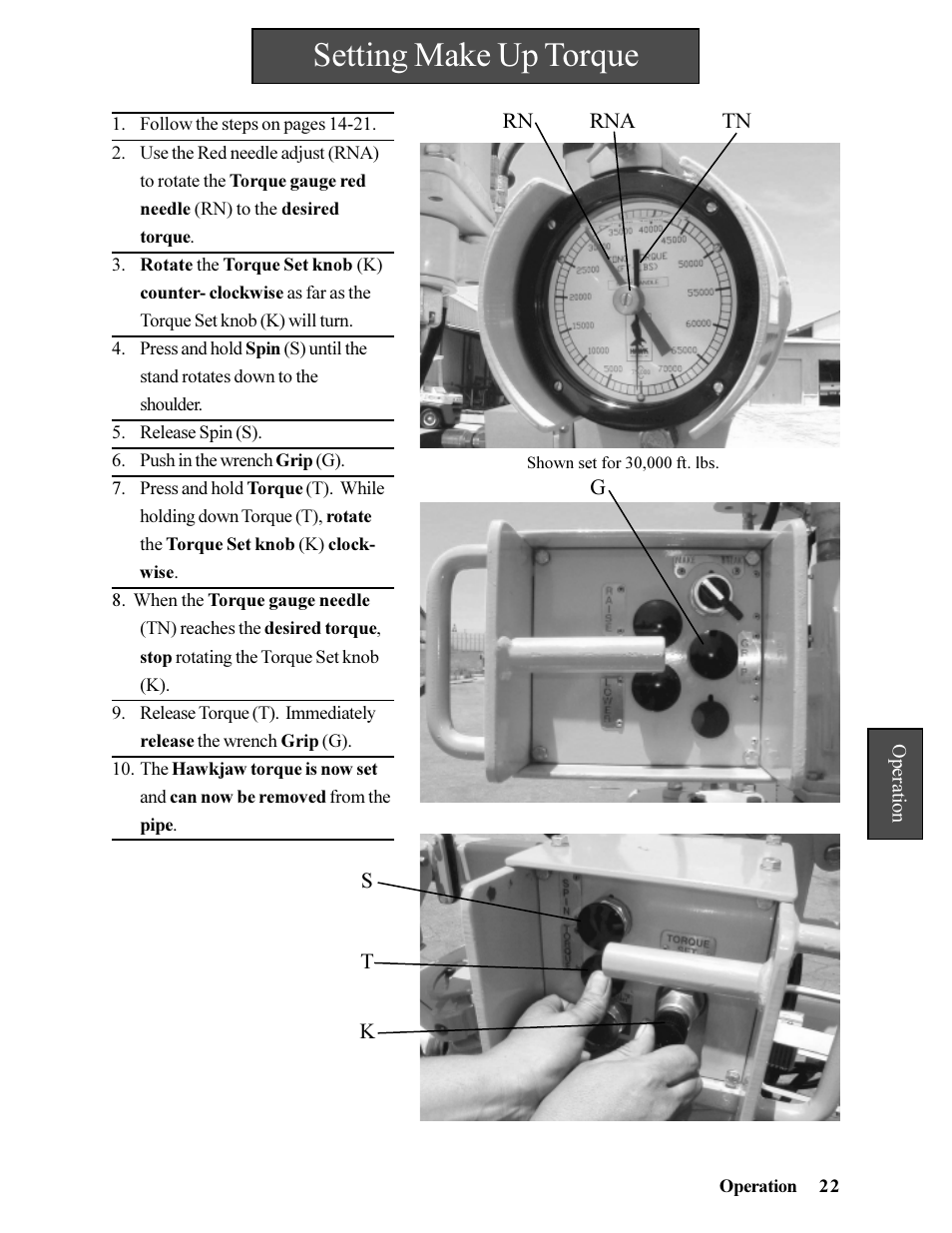 Setting make up torque | Hawk Industries Hawkjaw Jr. Manual 65K-ALS Serial Numbers 4 to 9 User Manual | Page 22 / 139
