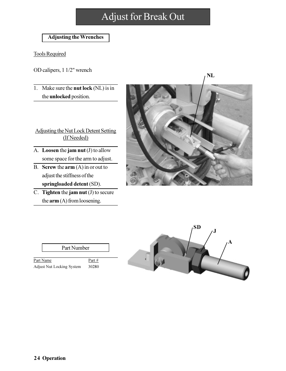 Adjust for break out | Hawk Industries Hawkjaw Jr. Manual 65K-ALS Serial Numbers 4 to 9 User Manual | Page 24 / 139