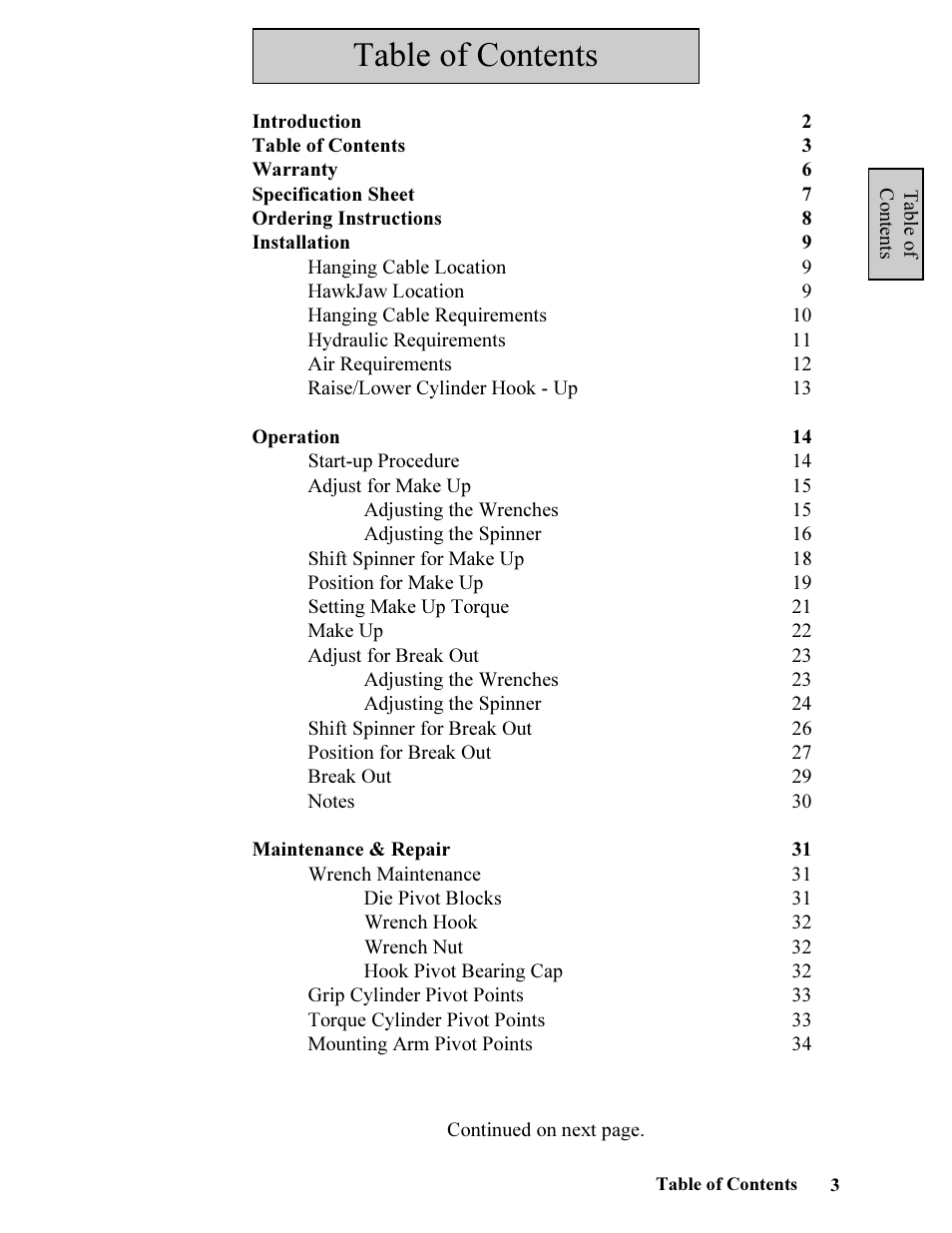 Hawk Industries Hawkjaw Jr. Manual 65K-ALS Serial Numbers 4 to 9 User Manual | Page 3 / 139