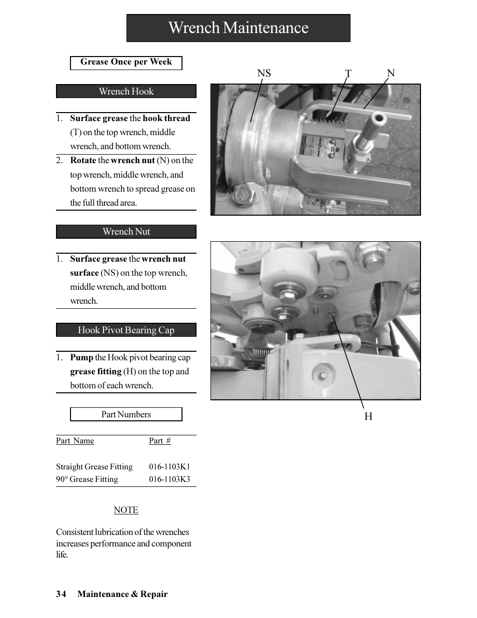 Wrench maintenance | Hawk Industries Hawkjaw Jr. Manual 65K-ALS Serial Numbers 4 to 9 User Manual | Page 34 / 139