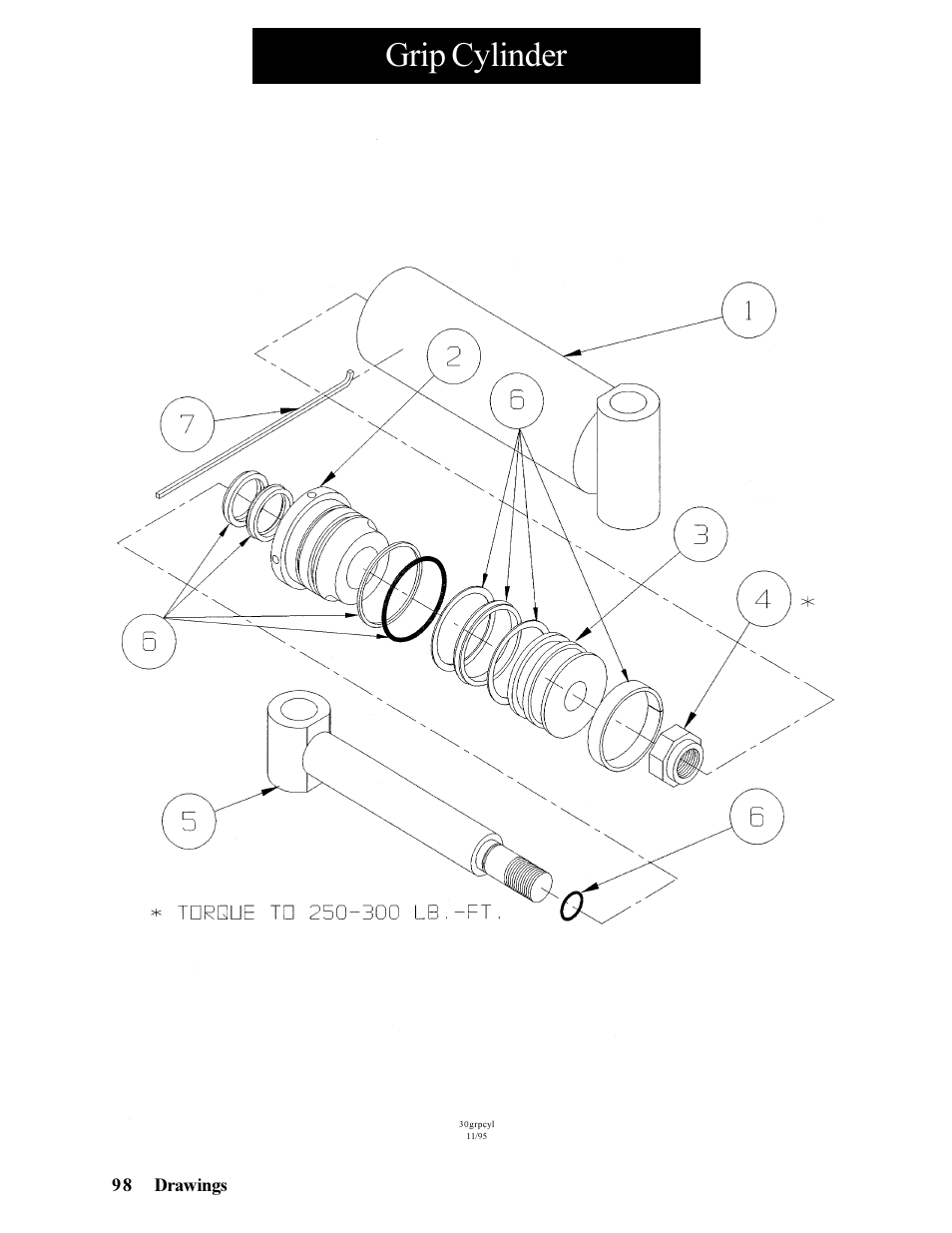 Grip cylinder | Hawk Industries Hawkjaw Jr. Manual 65K-ALS Serial Numbers 4 to 9 User Manual | Page 98 / 139