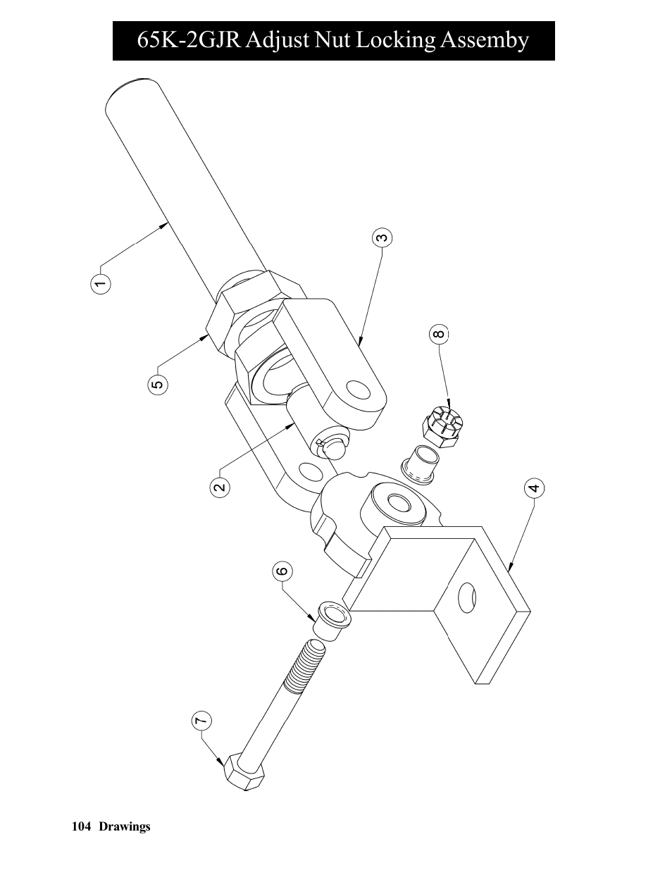 65k-2gjr adjust nut locking assemby | Hawk Industries Hawkjaw Jr. Manual 65K-2GJR Serial Numbers 21 to 32 User Manual | Page 104 / 147